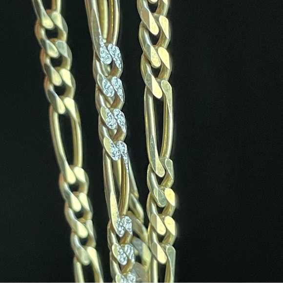 Vintage Milor Sterling silver & Gold Cuban Chainlink Bracelet Bundle Italy - Picture 4 of 14